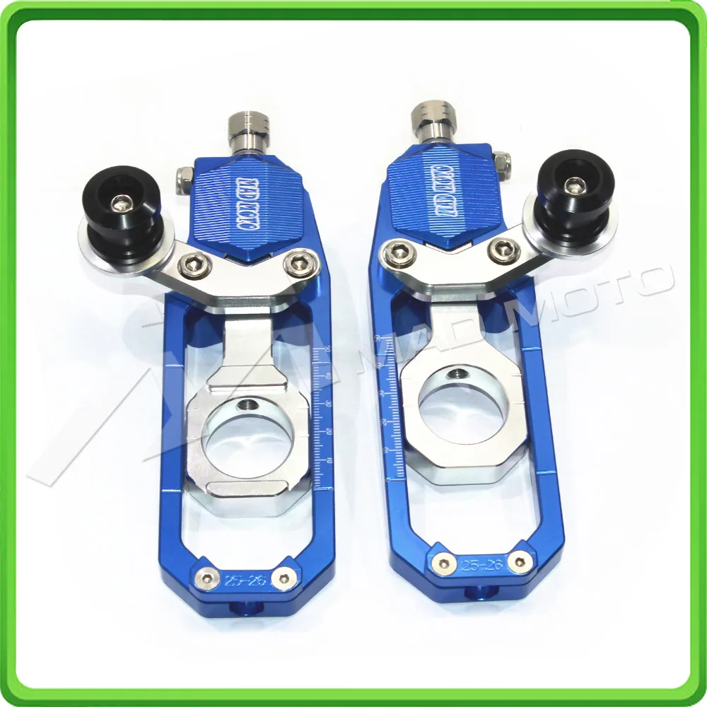 

Motorcycle Chain Tensioner Adjuster with paddock bobbins kit for Yamaha YZF-R1 R1M R1S 2015 2016 2017 15 16 17 Blue&Silver