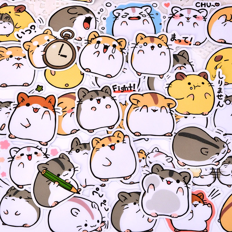 40pcs Creative Kawaii Cute Cartoon Little Hamster Scrapbooking Stickers /decorative Sticker /DIY Craft Photo Albums/Children