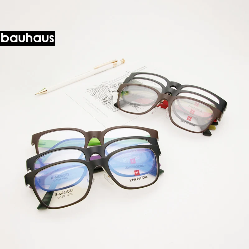 Bauhaus Frame Eyeglasses Frames Men prescription ultem Male Fashionable Spectacle Frames Optical Glasses Black