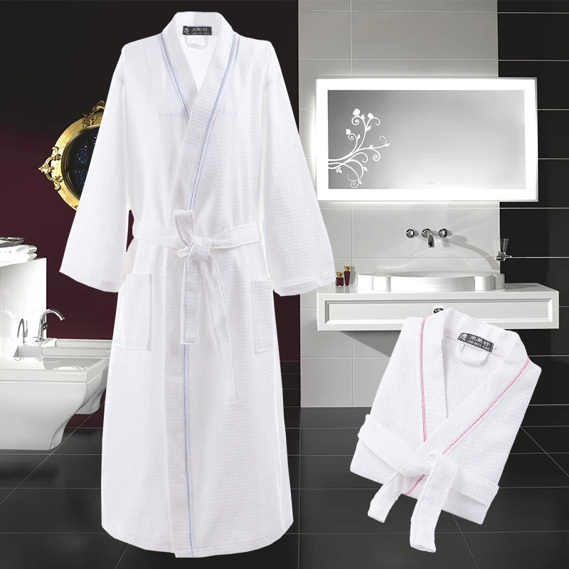 Men's V-Neck Cotton Bathrobe, Spa Robe, Traditional Sleepwear, Spring Pajamas, Summer, Plus Size, XXL