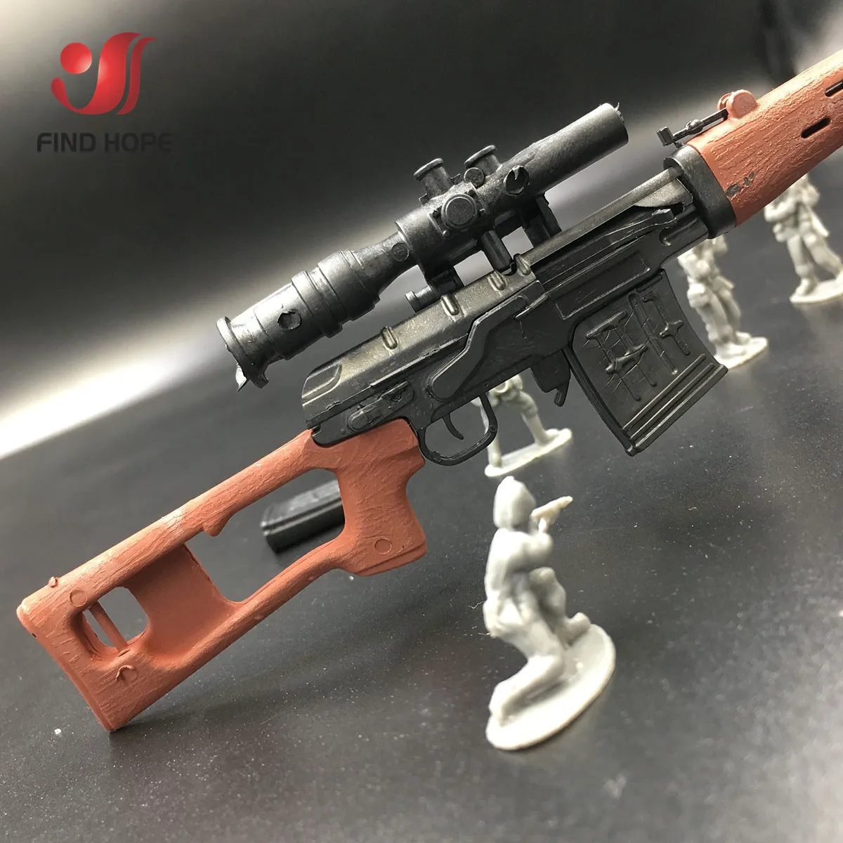 6-teiliges Set 1/6 AWM MK14 DSR PSG-1 SVD TAC Scharfschützengewehr Bausatz Spielzeugwaffenmodell für Actionfiguren – Detail 18