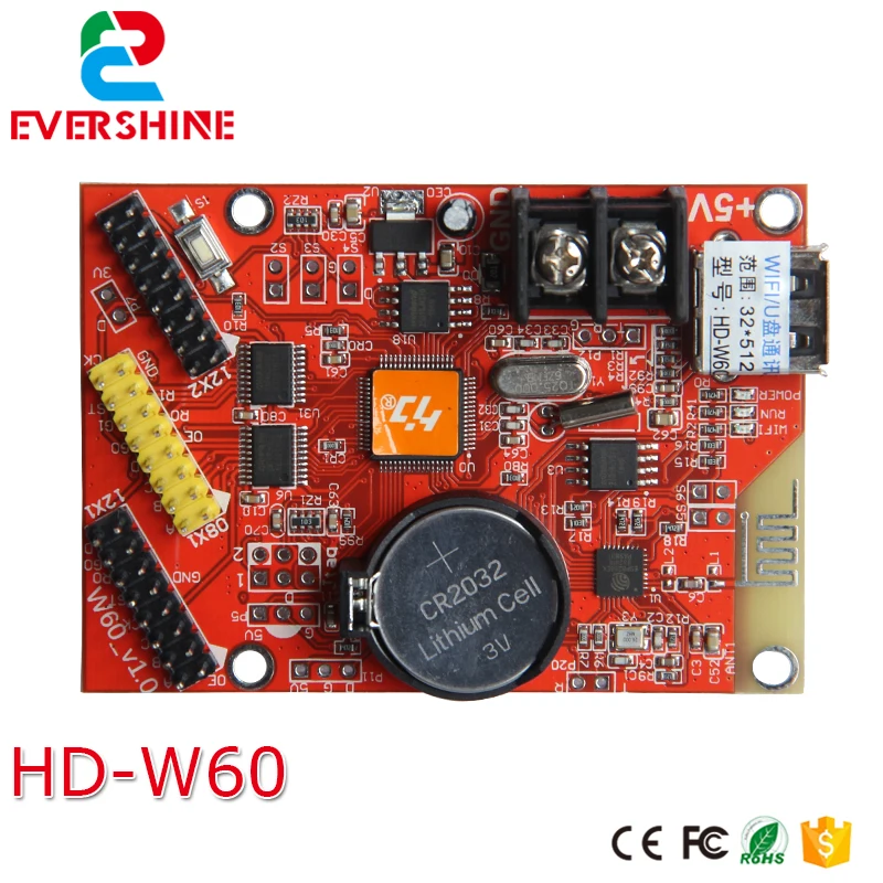 w60 HD-W60 Support usb and built-in wifi single and dual color led panel display module control card