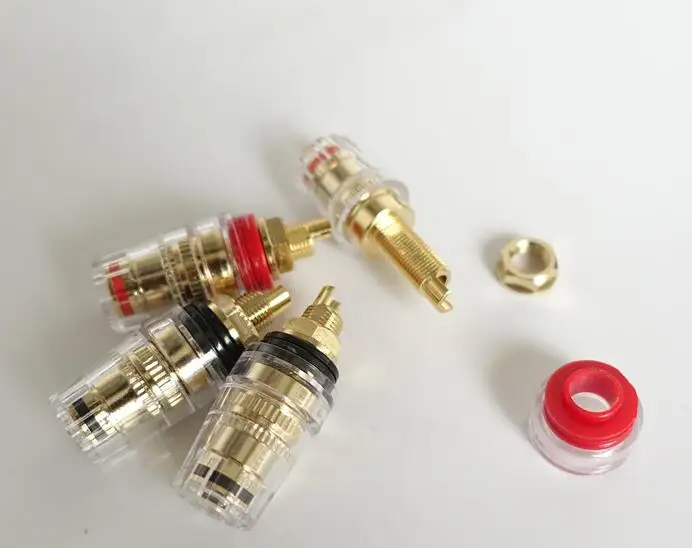 Cable de altavoz de cobre chapado en oro, Terminal de poste de unión, tubo de enchufe de audio, 20 Uds., venta al por mayor y al por menor, envío gratis