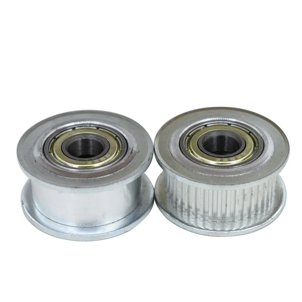 MXL 32T 35T 36T Timing Idler Pulley 3/4/5/6/7/8mm Bore 7/11mm Width Bearing Pulley With/Without Teeth Aluminum Alloy