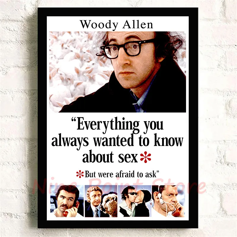 Woody Allen White Coated Paper Movie Poster Wall Sticker Home Decora wall sticker Frameless