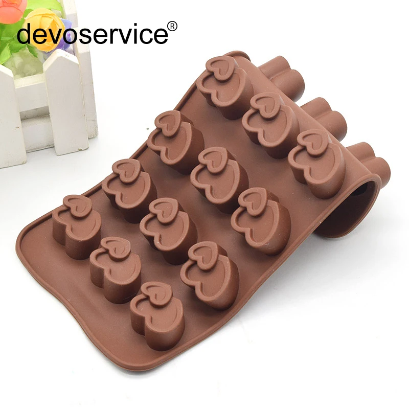 

1Pcs Silicone Chocolat Mold Fondant Mold - 15 Holes Hearts Shape Silicone Mold Soap Mold - Cake Decorating