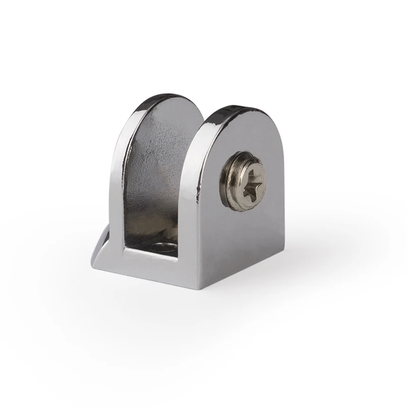 Zinc Alloy material Chrome color 5-8mm glass shelf support Heavy Duty glass holder with silicon bumper