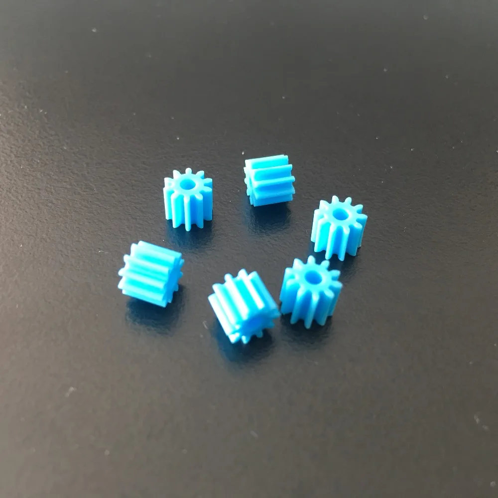 

6pcs Sale K934 102A Shaft Gear Blue Color Plastic Small Gears Fit 2mm Axle DIY Model Car Making