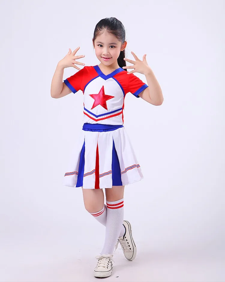 Conjunto de uniformes escolares para meninas, uniforme de escola para crianças, roupa de competição de estudante, equipe de futebol de torcida