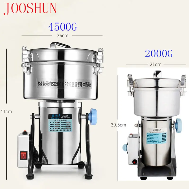 4500G duża pojemność młyn wielofunkcyjny Pulverizer Herb procesor ze stali nierdzewnej elektryczny młynek do przypraw kawy 220V/110V