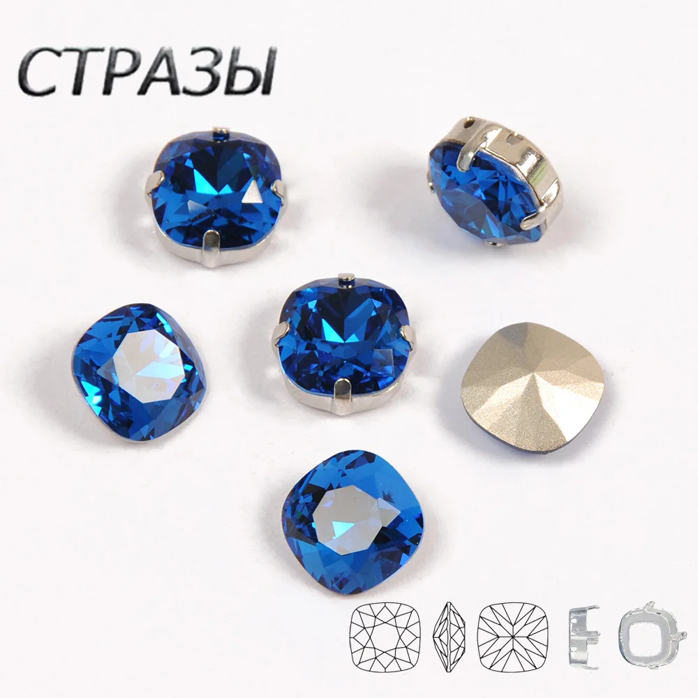 Cabochão de strass azul strass, pedra de cristal extravagante, cristal gem, pedra facetada para roupas de vestuário, 4470, SW 243