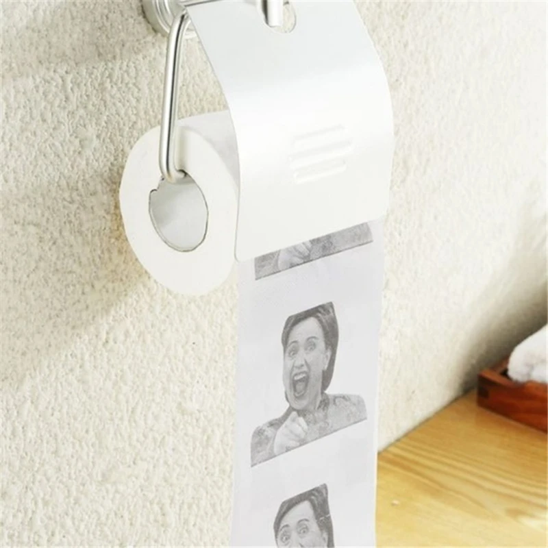 1 Pc Unique Home Toilet Paper Funny President Donald Trump Toilet Paper Roll Prank Joke Gift Christmas Decor for Home Kitchen