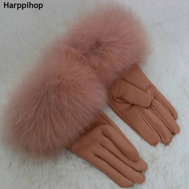 2018 new arrival hot sell high quality women real fox fur Gloves lovely ladies genuine fox fur gloves