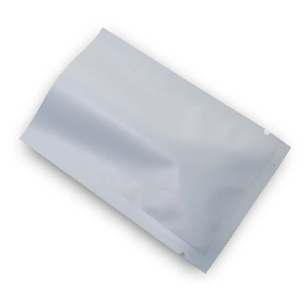 200 unid/lote bolsa de papel de aluminio mate con tapa abierta bolsa de comida para té y café bolsa de embalaje al vacío de papel de Mylar bolsas de