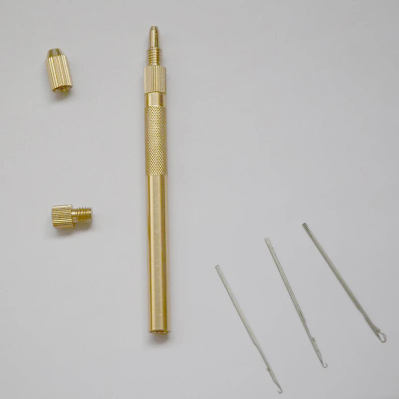 Kit d\'extension de cheveux en plume d\'aluminium de haute qualité, enfileur d\'aiguille de traction, outil de bricolage