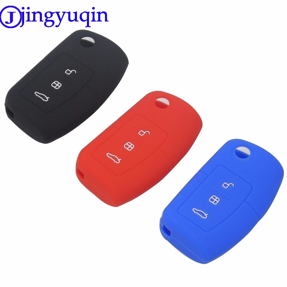 Jingyuqin 10PS REMOTE 3 ปุ่มพลิกพับดัดแปลงรถKey FOB COVERจัดแต่งทรงผมสำหรับFord Focus Fiesta C MAX KA