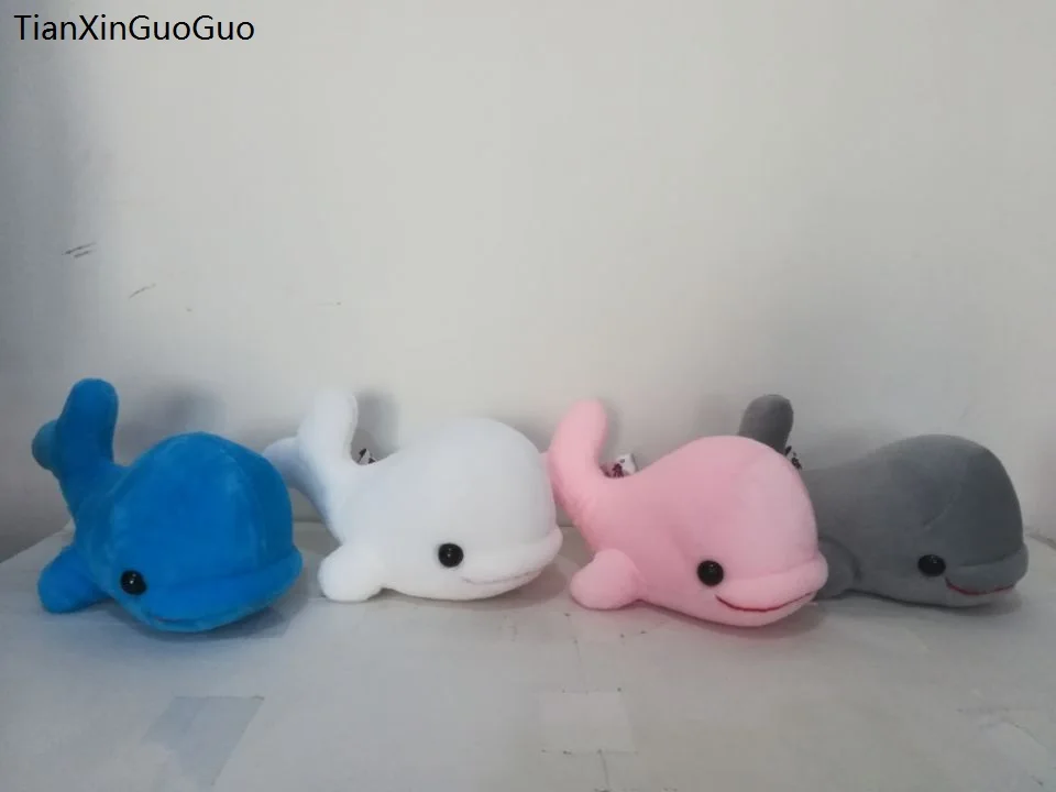 about 24cm lovely cartoon dolphin plush toy soft dolls one set/4 different colours together christmas gift s2138