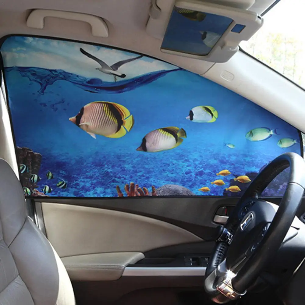 vvcesidot Auto Car Magnetic Sun Shade Cover Cartoon Sun Protection Heat Insulation Car Sun Blind Car Sun Curtain Suction Cup