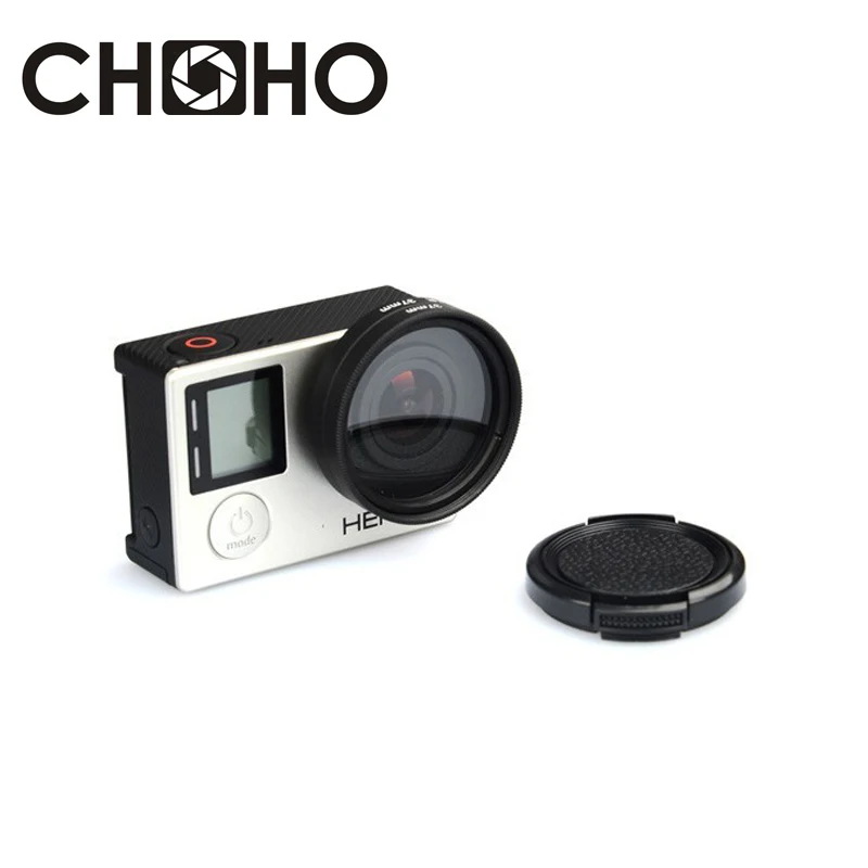 37mm UV Lens Filter + Aluminum Alloy Adapter Ring + Lens cap Filtors for Gopro HD Hero 3 / 3+/4 Accessories