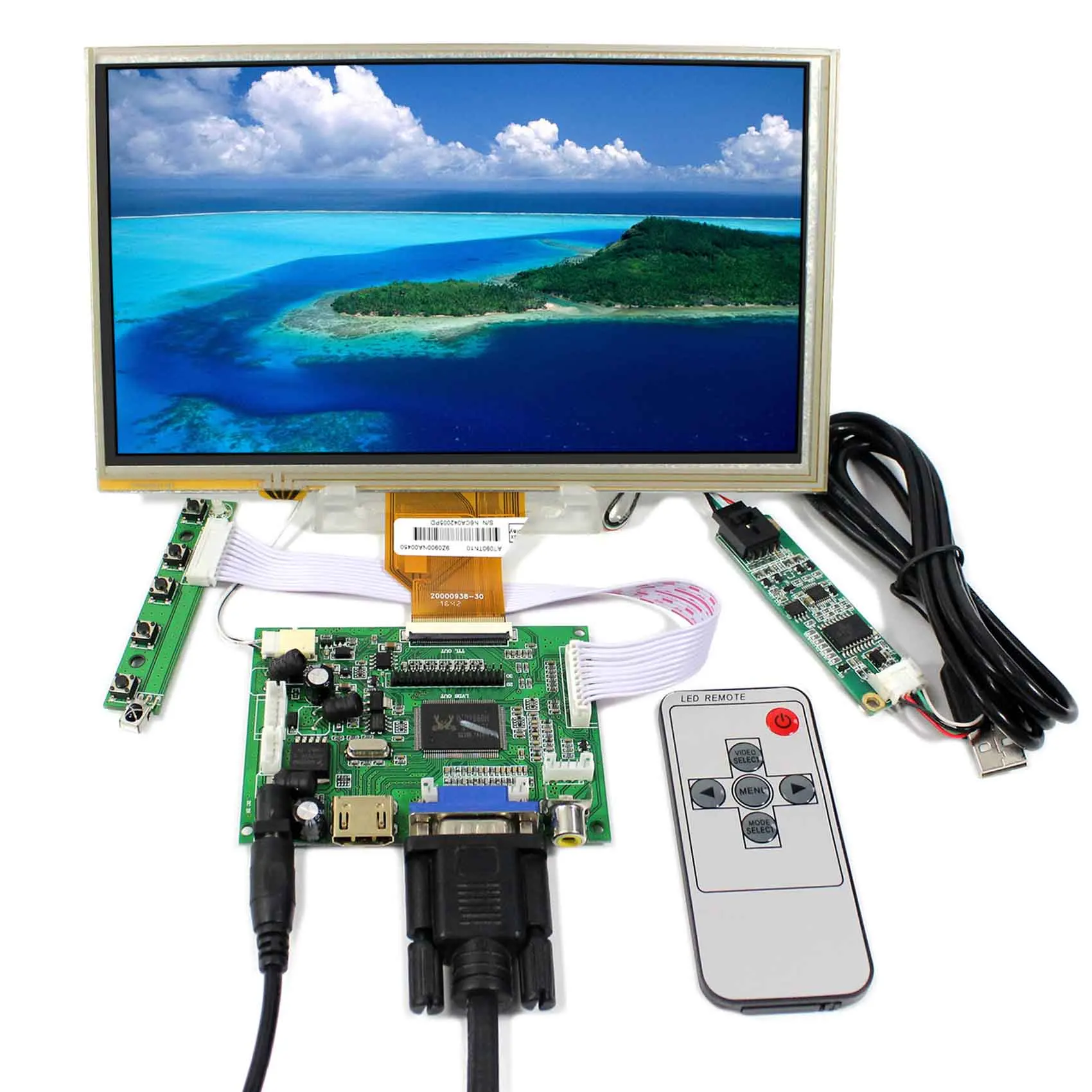 

H DMI VGA 2AV LCD Controller Board+9" AT090TN10 AT090TN12 800x480 LCD Screen With Touch Panel