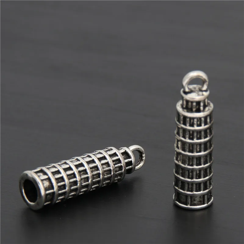 15pcs  Silver Color Leaning Tower Of Pisa Italy Charms Pendant Making Handmade Diy Jewelry A2948