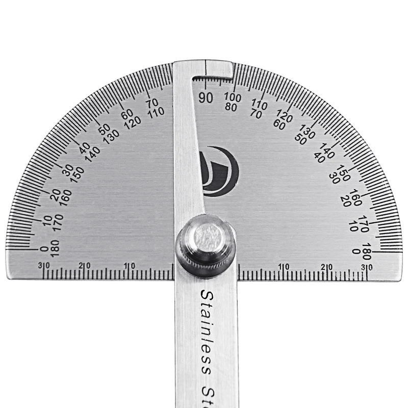 Digital Ruler Stainless Steel Round Head 180 degree Protractor Angle Finder Rotary Measuring Ruler Machinist Tool