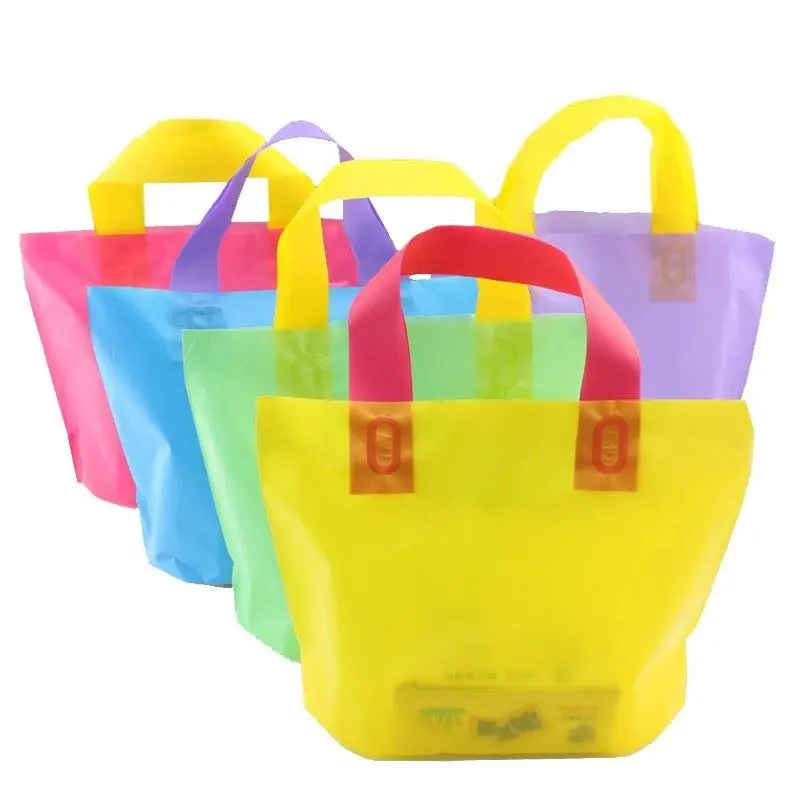 

100pcs/lot Thicken Gift Bags Plastic Shopping Bags With Handle Plastic Carrier Bags Pouches Large Bags for Shop 45x35cm 8cm