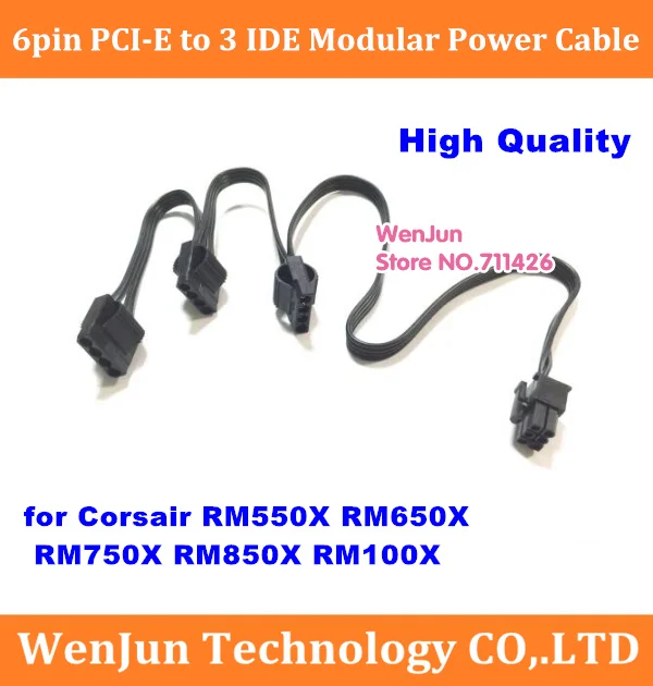 

PCI-E 6Pin To 4 Molex Modular Power Supply Cable 6 Pin To 3 IDE /4 IDE Cable For CORSAIR RM1000X RM850X RM750X RM650X RM550X