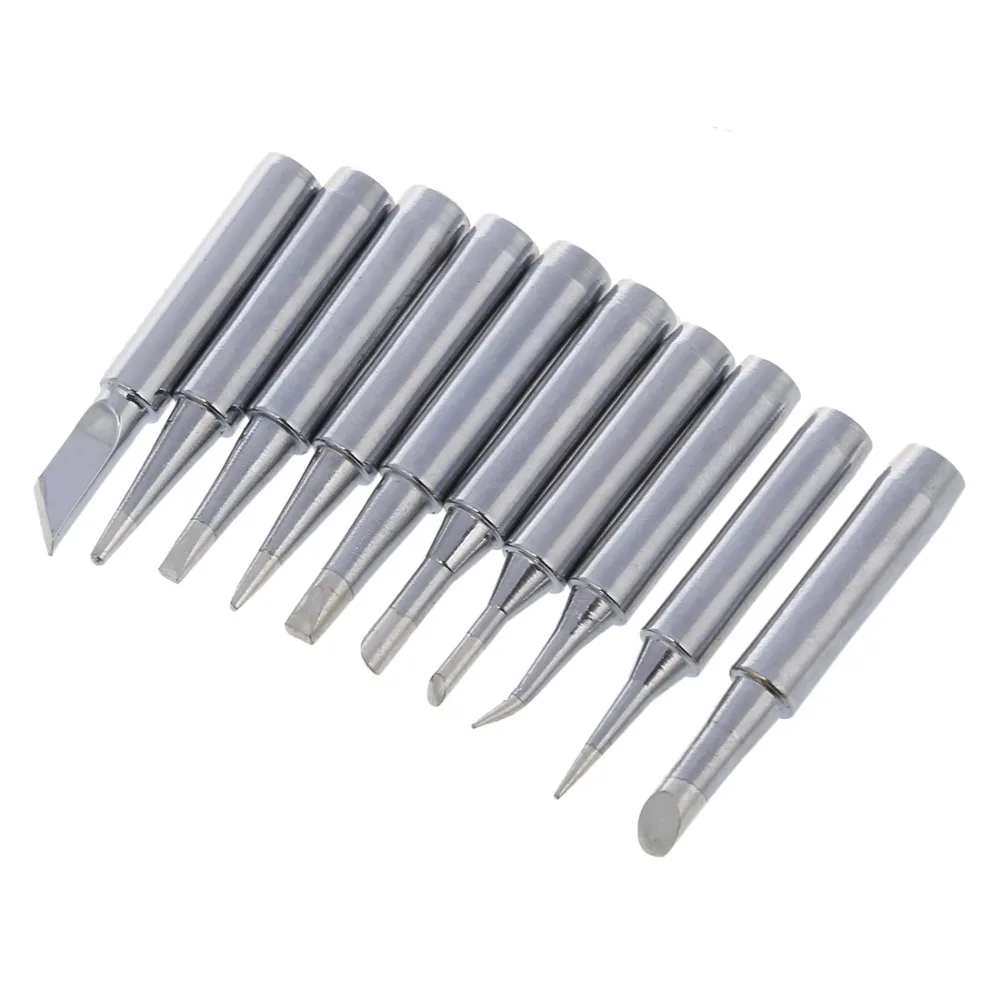 10Pcs Tip Set Tips Soldering Tip Set for Soldering Iron 900-T-I/ BK/ 1.6D/ 2.4D/ 3.0D/ 2C/ 3C/ 4C