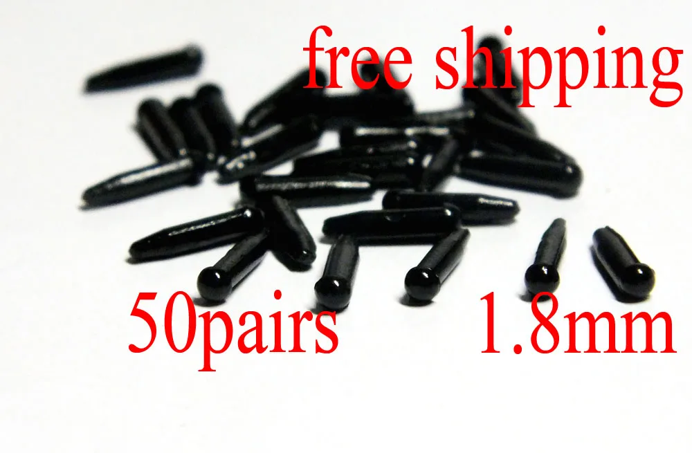 1.8mm Black Safety Eyes Amigurumi Eyes Doll Eyes Cat Eyes 50 Pairs (100pcs)