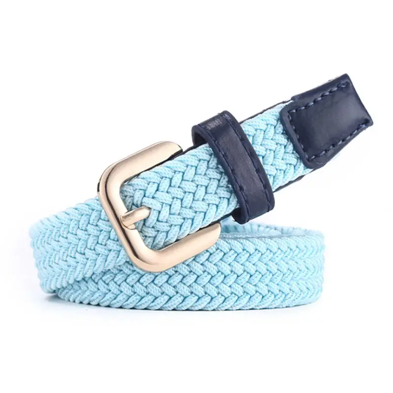 SupSindy Women&Children\'s Elastic Belt Pin Buckle Weave Stretch Canvas Belt Candy Colors Luxury Jeans Belts for Boys Girls Strap