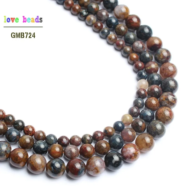 Natural Stone Beads Pietersite Stone Round Loose Beads for Jewelry Making 15inche/strand Diy Bracelet Necklace