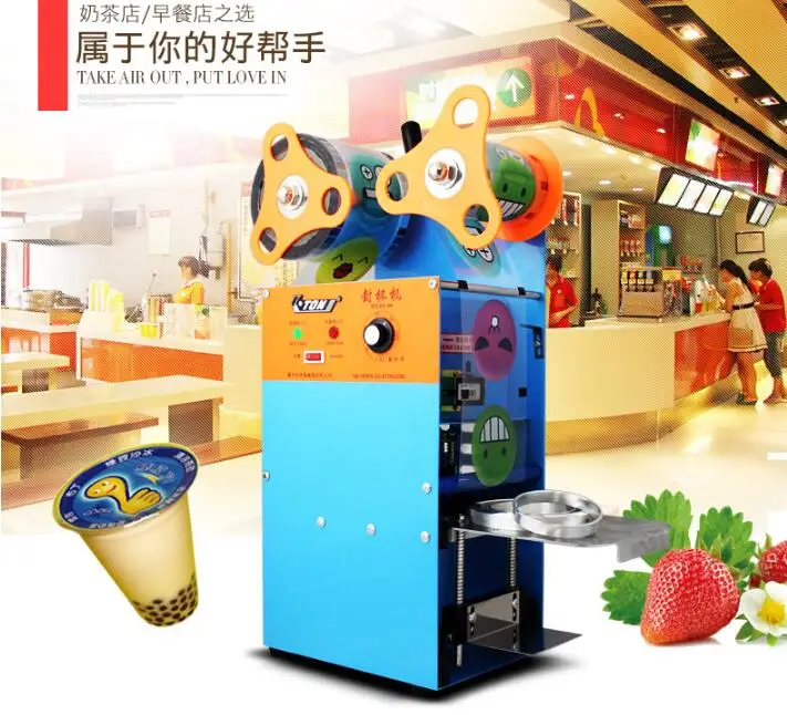 New ET-D9  Manual  Plastic Cup Sealing Machine ,Milk tea sealing machine,standard cup dia:9cm,9.5cm, With counting function