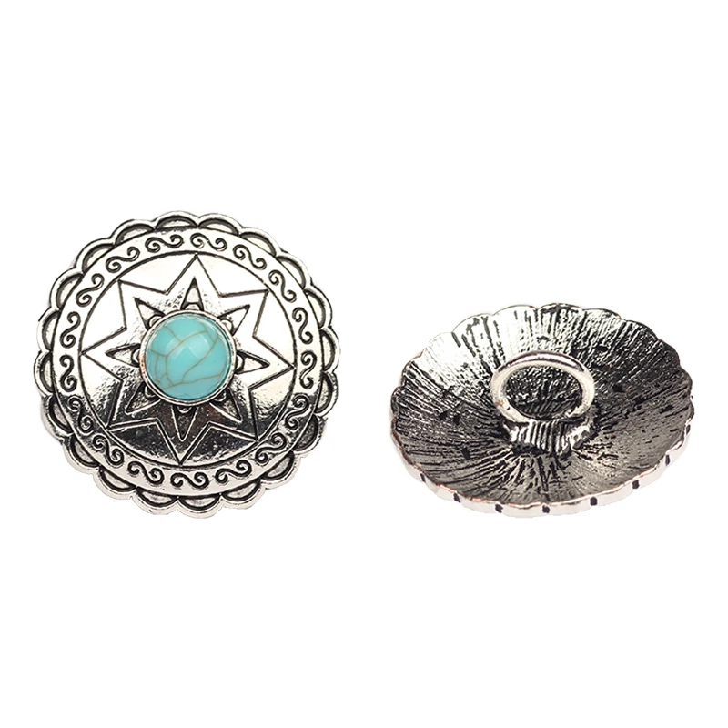 Boutons décoratifs en alliage de Zinc, breloques, en forme d'étoile ronde, pour bricolage, bijoux, accessoires, 3 pièces/lot, 29mm