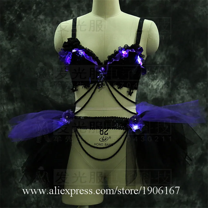 

Led Luminous Sexy Lady Evening Party Dress Women Stage Performance Costumes Light Up Nightclub Bar Halloween Christmas Clothes