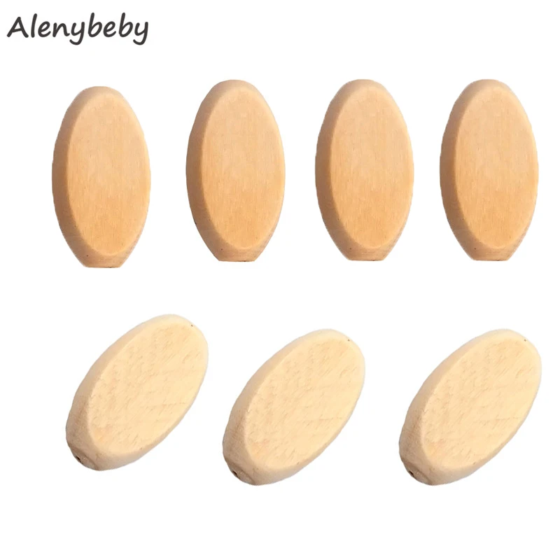 

Natural Wooden Flat Chips Teether Unfinished Wood Beads Fashion Jewelry Chips DIY Baby Teether Product Accessories