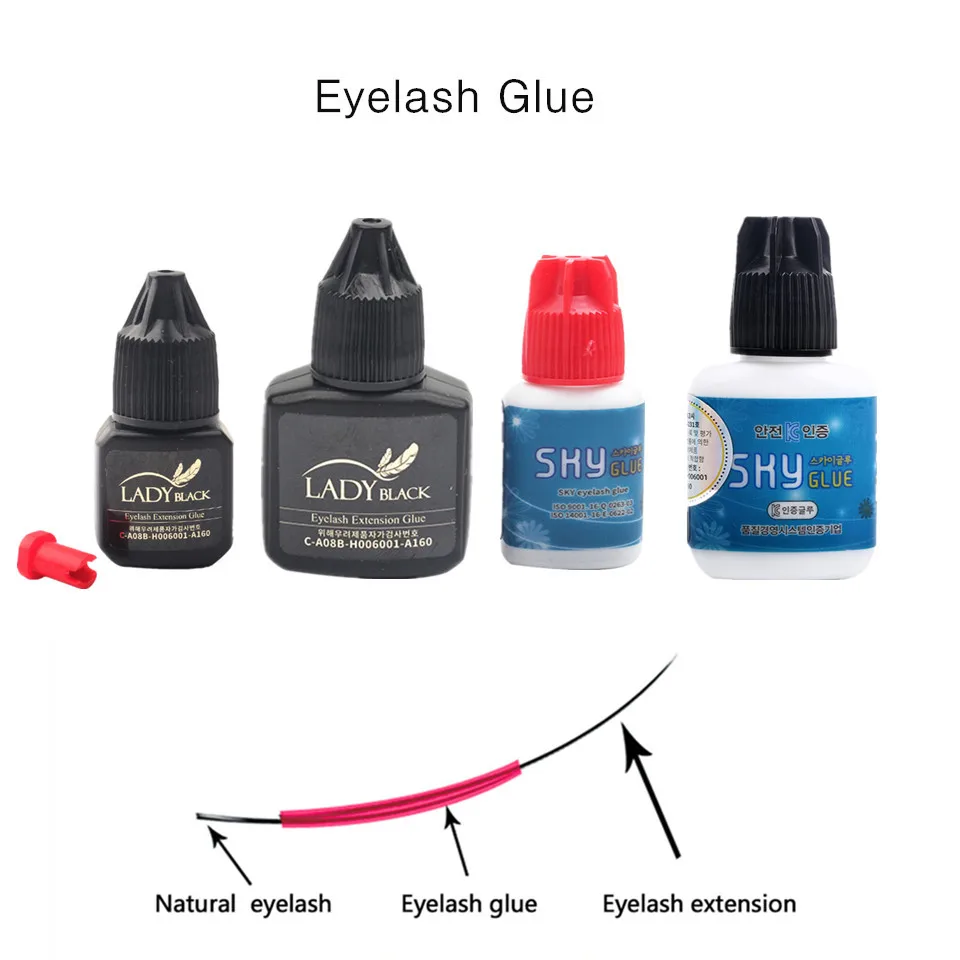 Super Strong Eyelash Extension Glue No Sensitive Lady Black Glue Black Cap Red Cap SKY Glue Adhesive Lash False Eyelash Glue