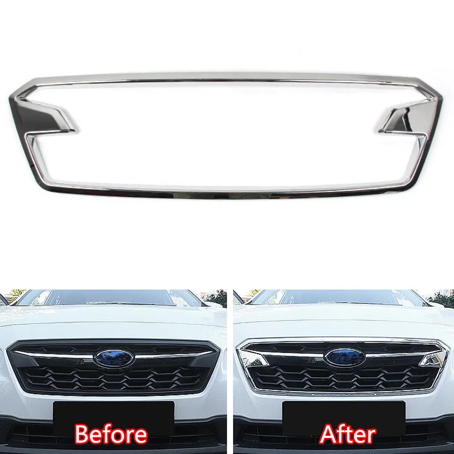 

YAQUICKA Chrome ABS Car Front Middle Grille Grill Frame Cover Trim Styling For Subaru XV 2018 Car-covers Mouldings Accessories