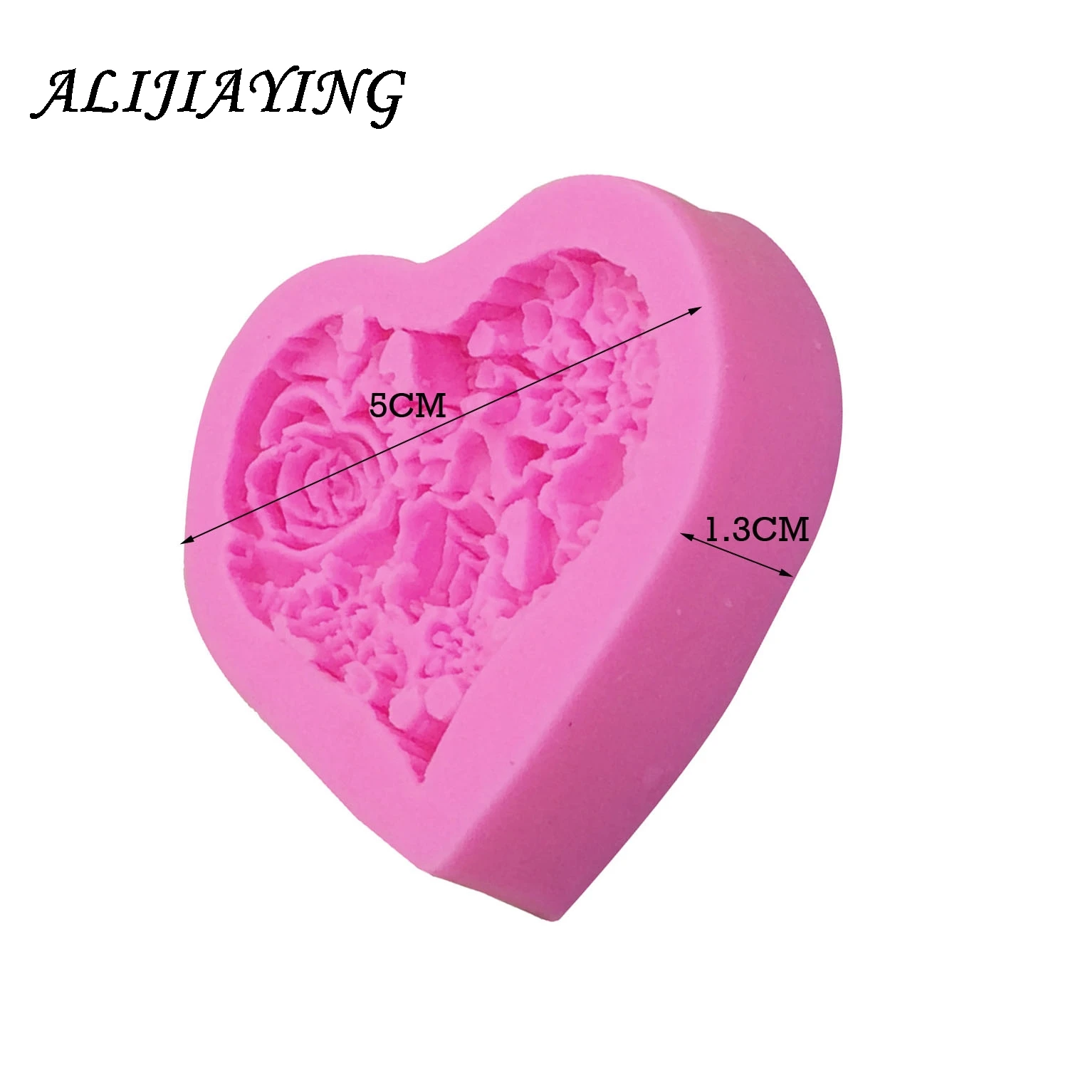 3D Rose Flower Bouquet Loving Heart Shape Valentine\'s Day Gift Present Fondant Cake Mold Silicone Sugar Chocolate D0085