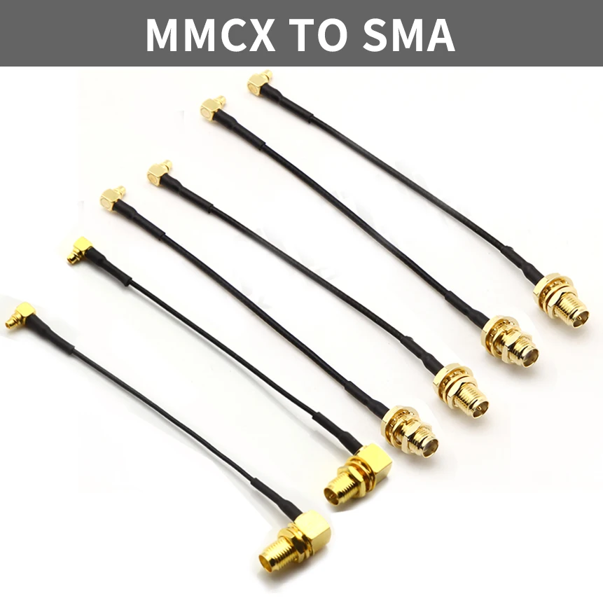 RF RP SMA Female Male to MMCX Male Right Angle Pigtail Cable MMCX Male Right Angle to RP-SMA RPSMA Female jack RG316 cable P