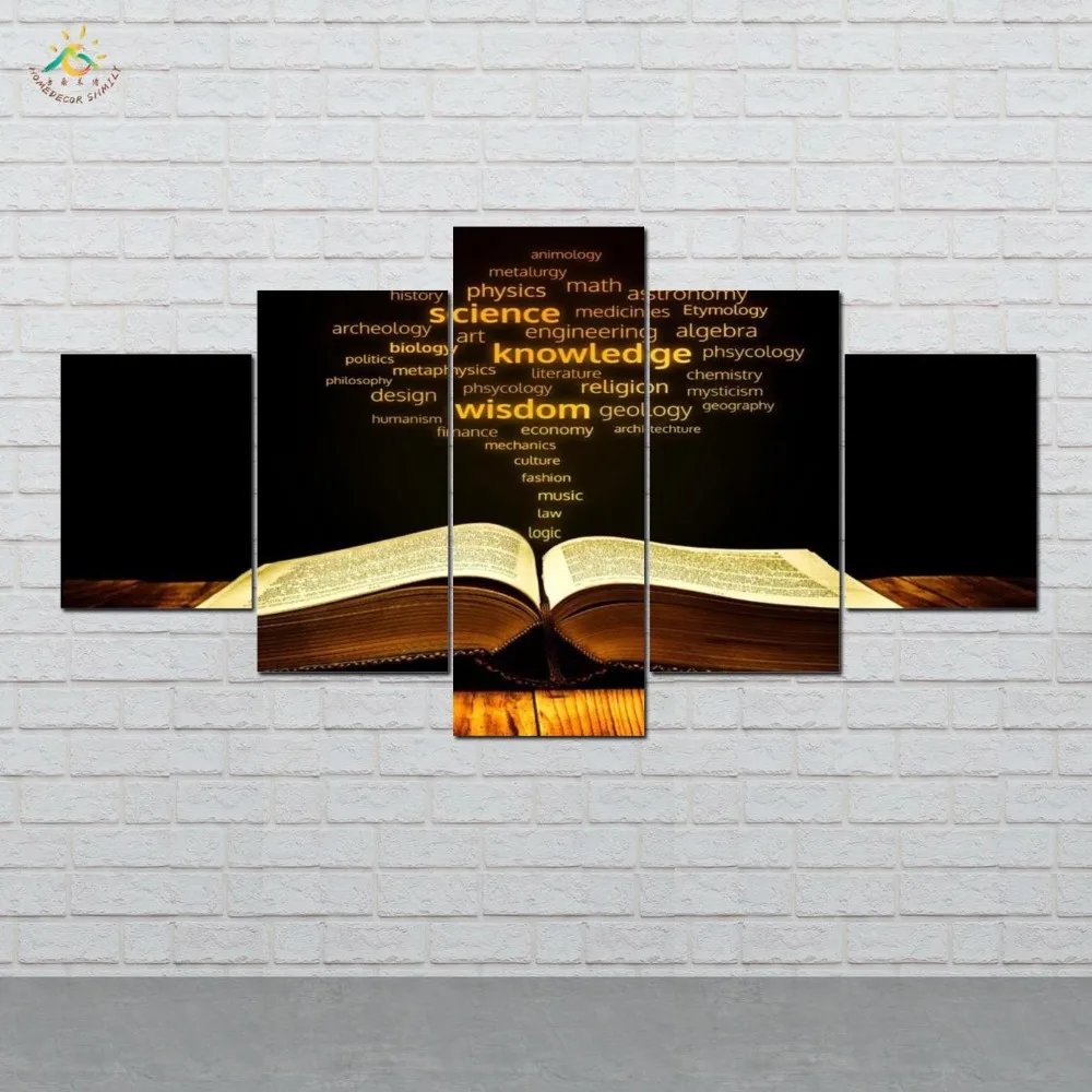 

Bible God Book Golden Words Wall Art Canvas Painting Posters and Prints Decorative Picture Decoration Home 5 Pieces