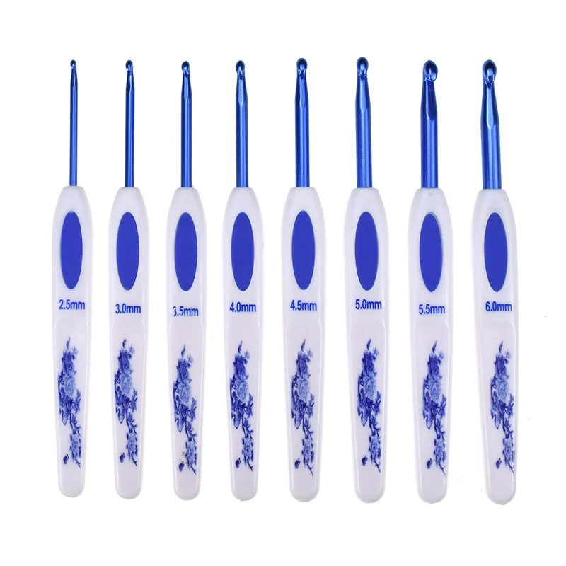 New Classical Style Crochet Needle Hook Set 16pcs Mix Sizes 1.0-6.0mm Aluminum Knitting Needles With Case Hooks For Knitting