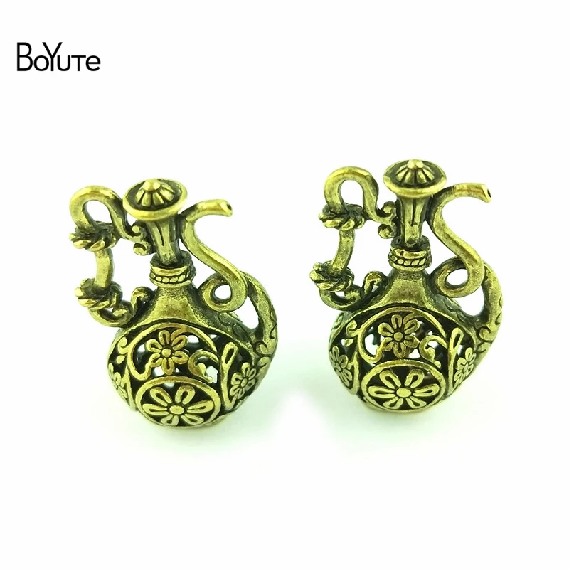 BoYuTe (10 Pieces /lot) Antique Bronze Plated Alloy Hollow Teapot Pendant Accessories Diy Handmade Materials