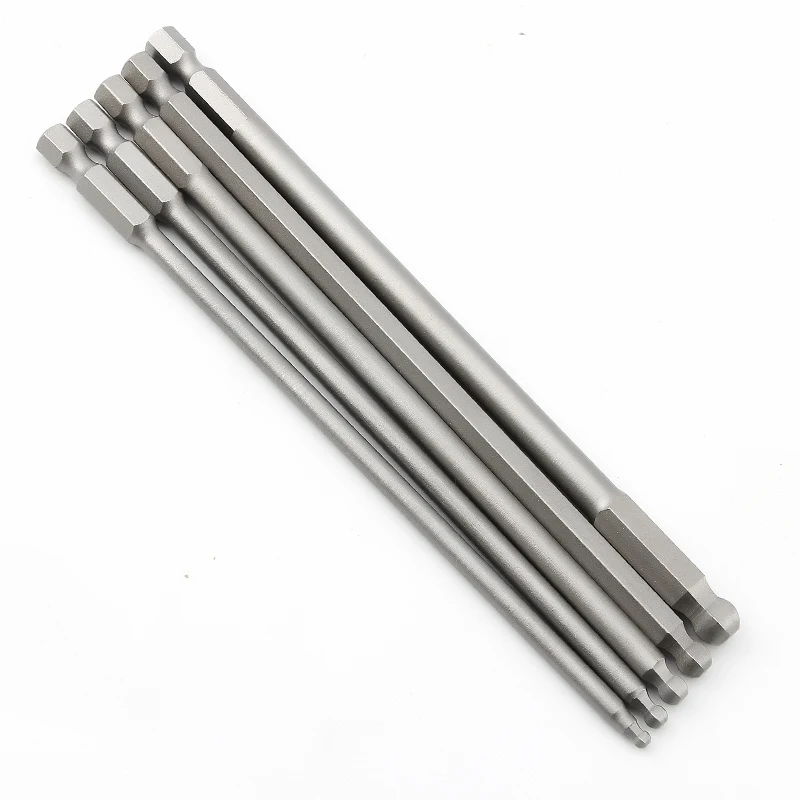 150mm Length Ball Head Screwdriver Drill Bit Sets S2 Steel Screw Driver Bits Hex Magnetic 1/4\