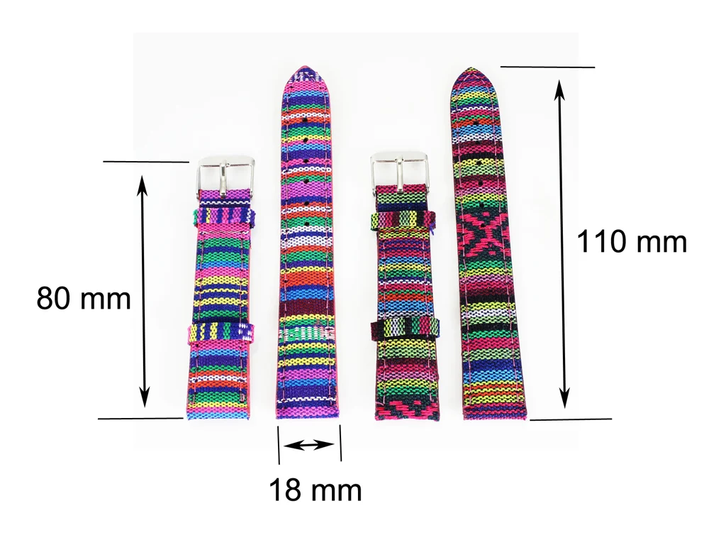 18mm Length 7 Kinds Color Denim Fabric Canvas Cloth Men Women Wrist Watch Band Watches Strap