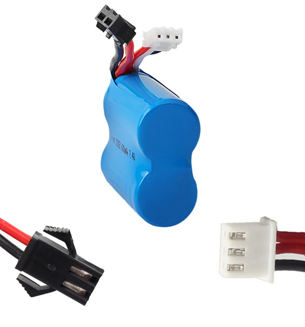 Batería de iones de litio para barco a control remoto, 7,4 v, 600mAh, 18350, H100, H102, alta velocidad, 3 uds.