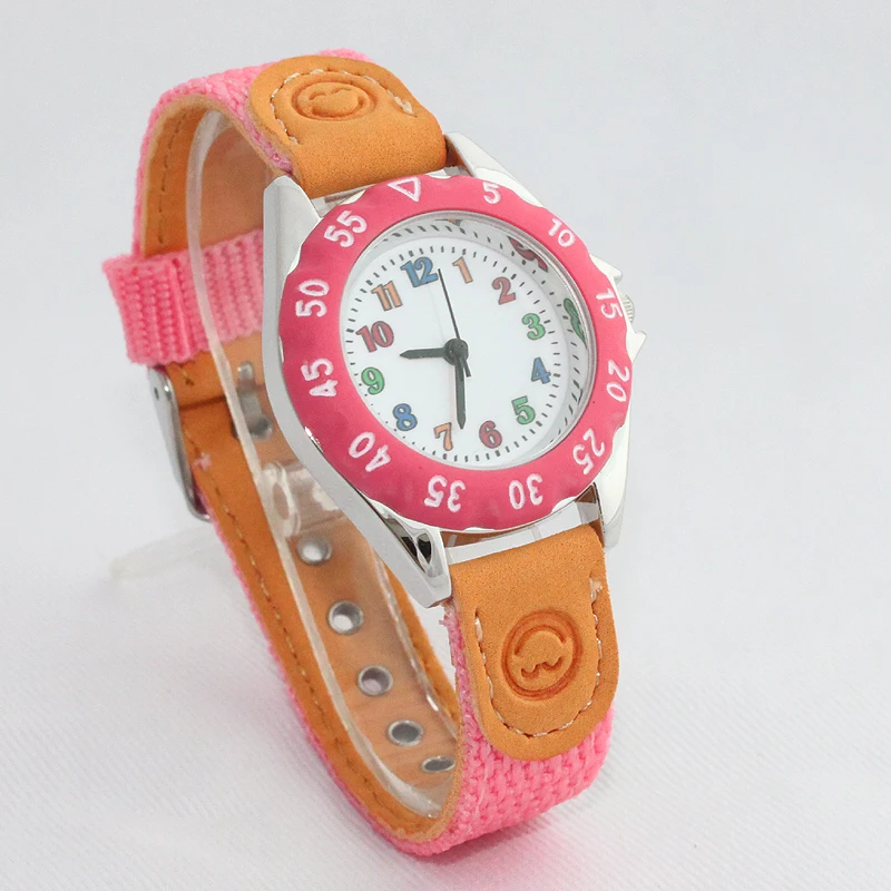 Montre-bracelet à quartz avec bracelet en tissu pour enfants, montres pour garçons et filles, montre pour enfants, temps d\'apprentissage, étudiant,