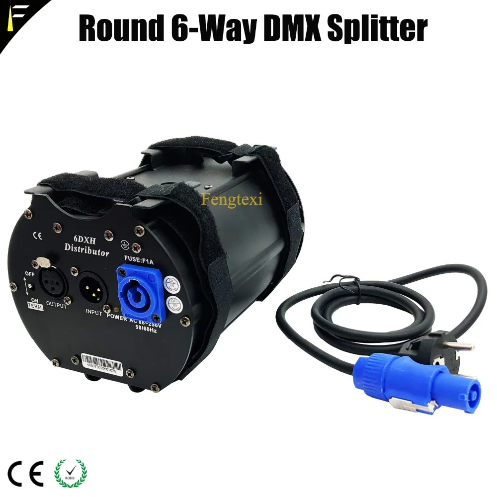 Disco Light Equipment 6 DX DMX Way Distributor With Original neutrik-3pins XLR Module DMX Splitter 6 Channels Separately Power