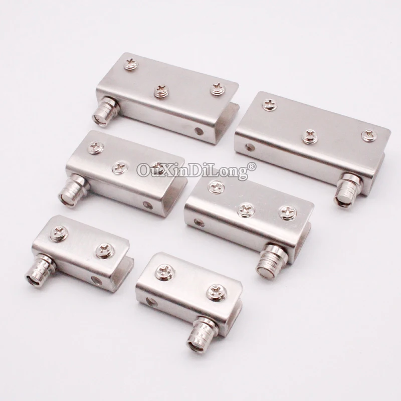 Brand New 10Pairs Stainless Steel Door Hinges Glass Door Pivot Hinge Clamps Clip Glass Fixed Holder Brackets Install Up and Down