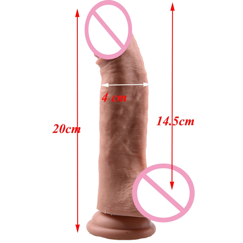 Mlsice 20cm Double Realistic Artificial Penis Dick Soft Silicone Dildo Suction Cup Male Woman Masturbator Adult Sex Toys Dildos